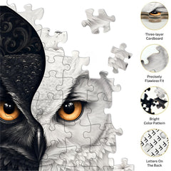 Black and White Owl Puzzle 500 Pieces