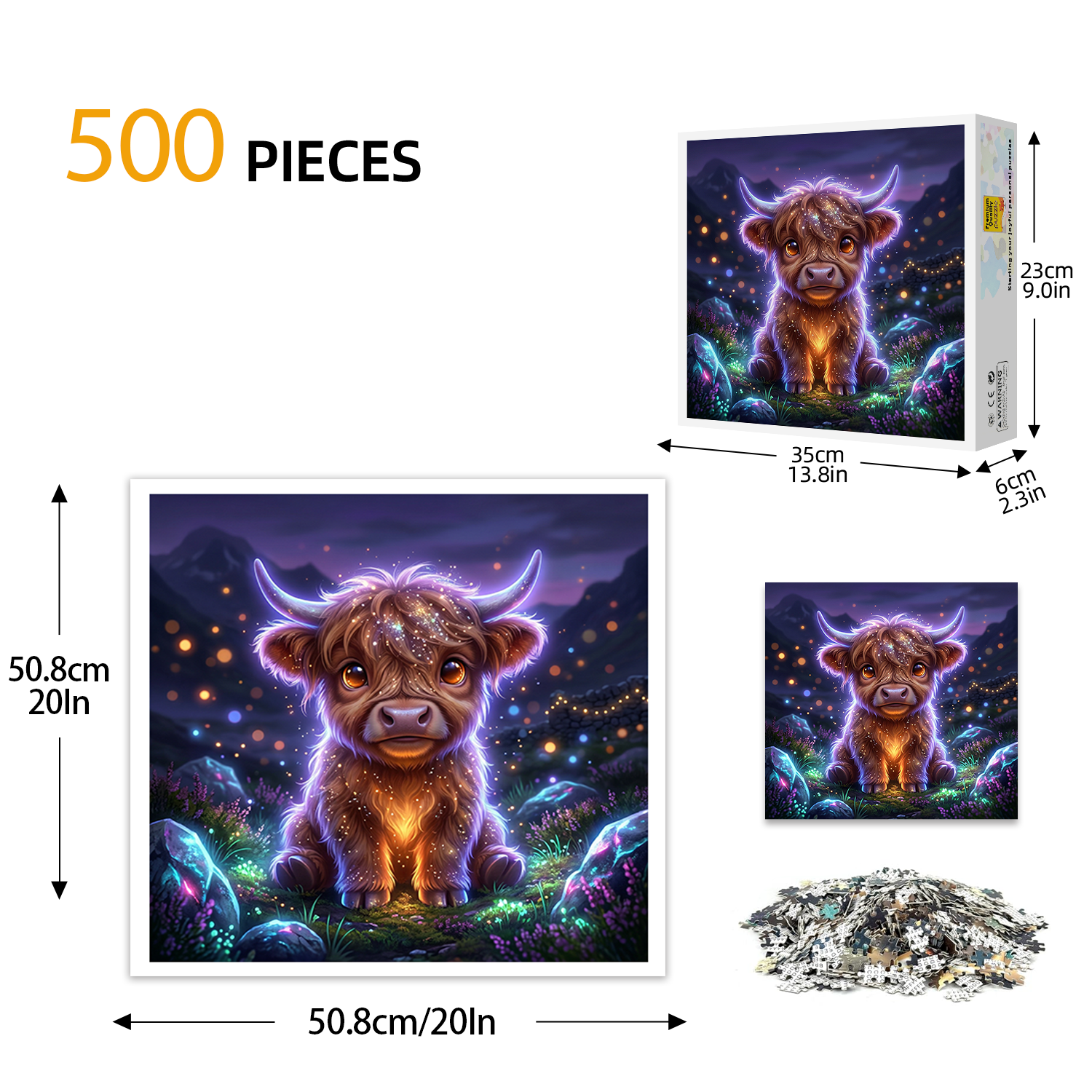 Highland Cow Puzzle 500 Pieces