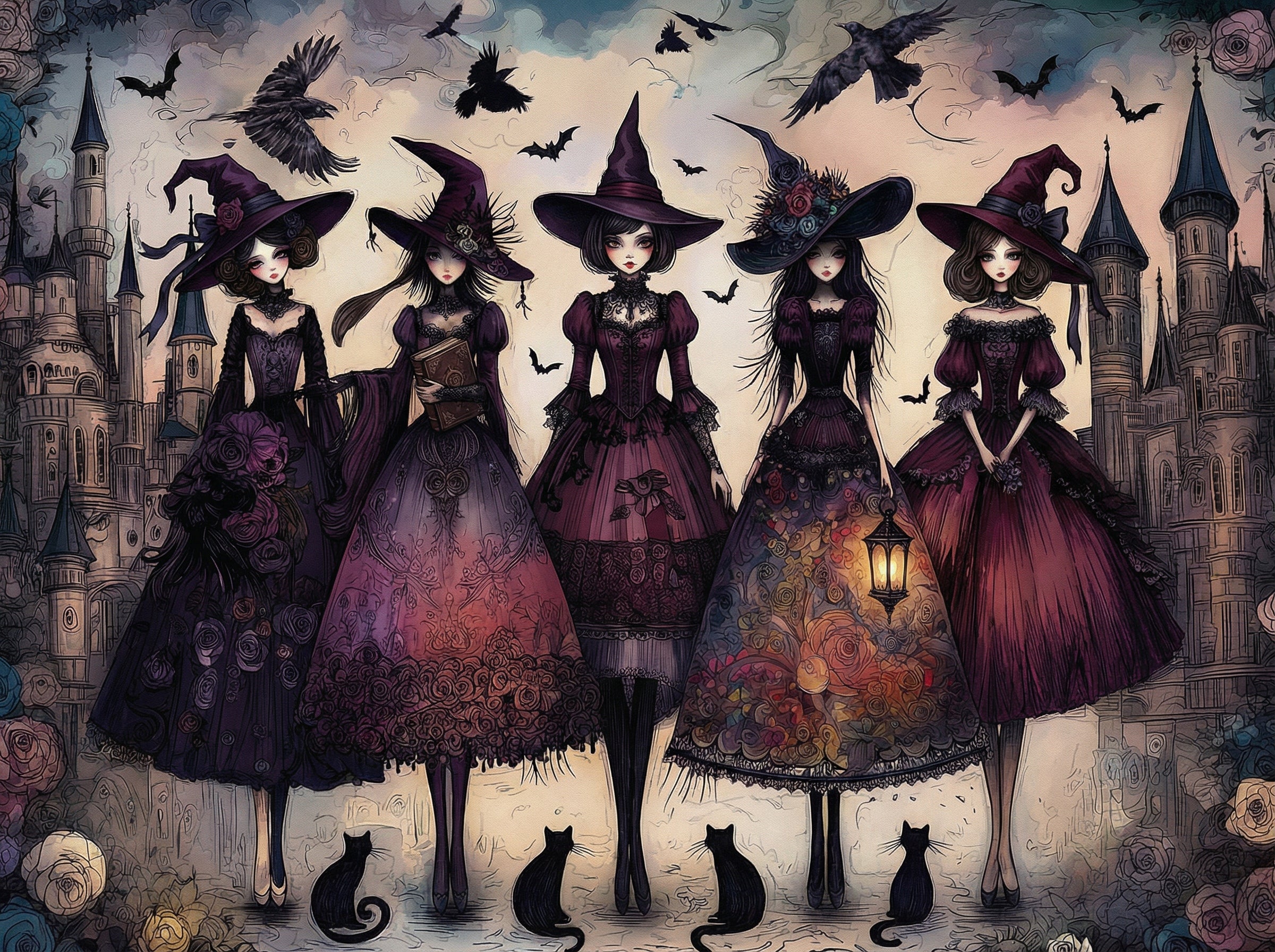 Raven Night Girls Puzzle 500 Pieces