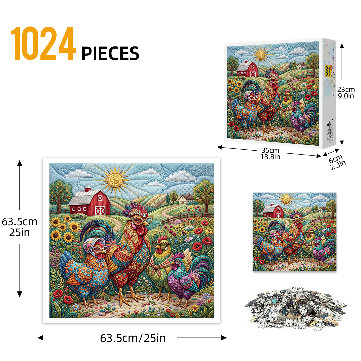Diamond Chicken Puzzle 1024 Pieces