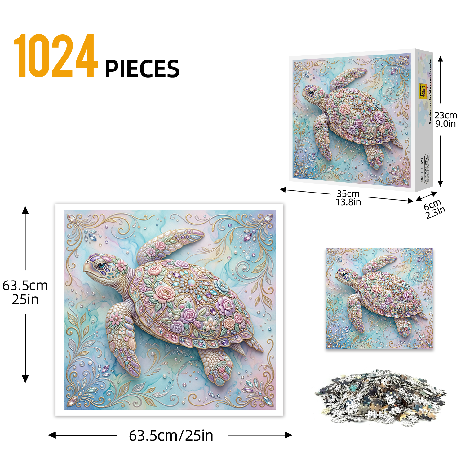 Diamond Sea Turtle Jigsaw Puzzle 1024 Pieces
