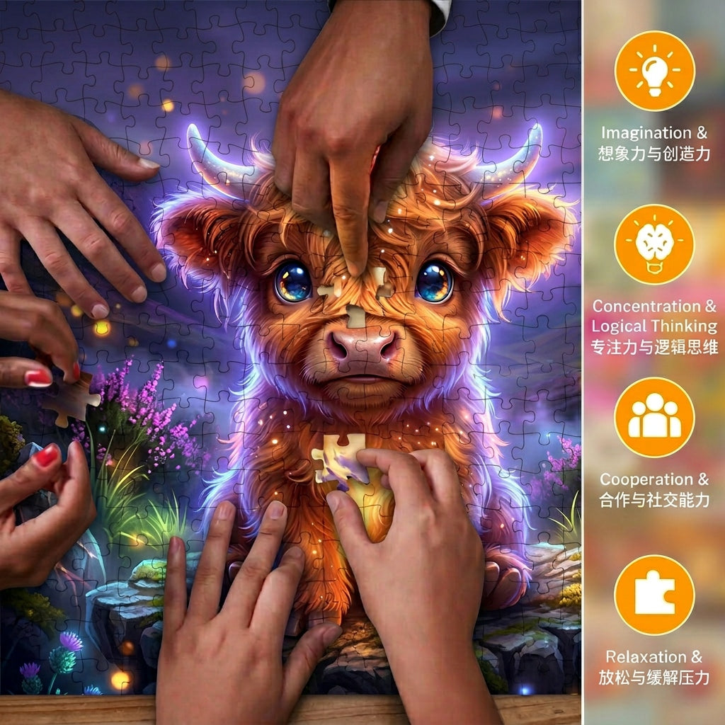 Cute Highland Cow Puzzle 500 Pieces