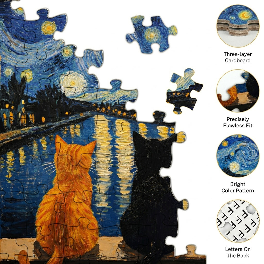 Moon Cat Puzzle 500 Pieces