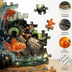 Cat play with fish Puzzle 500 Pieces