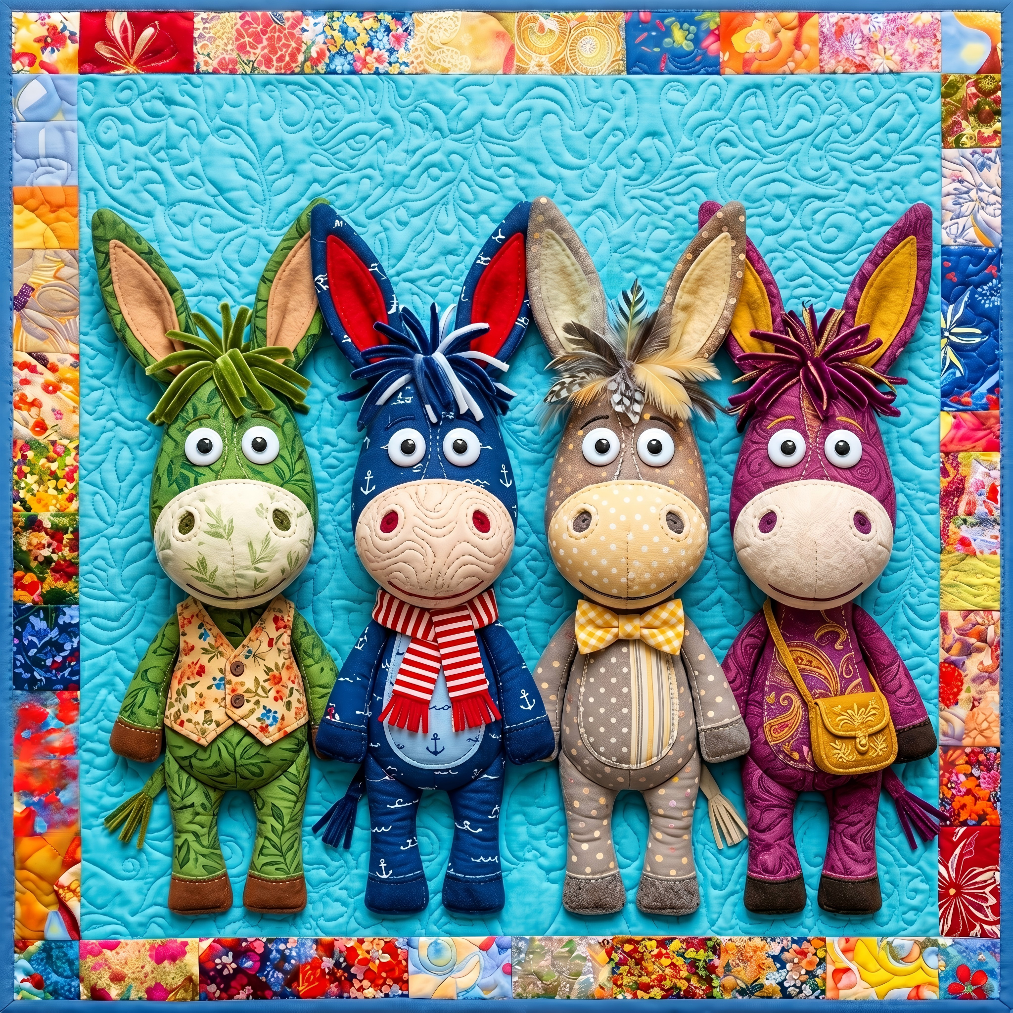 Qulited Donkeys Puzzle 500 Pieces
