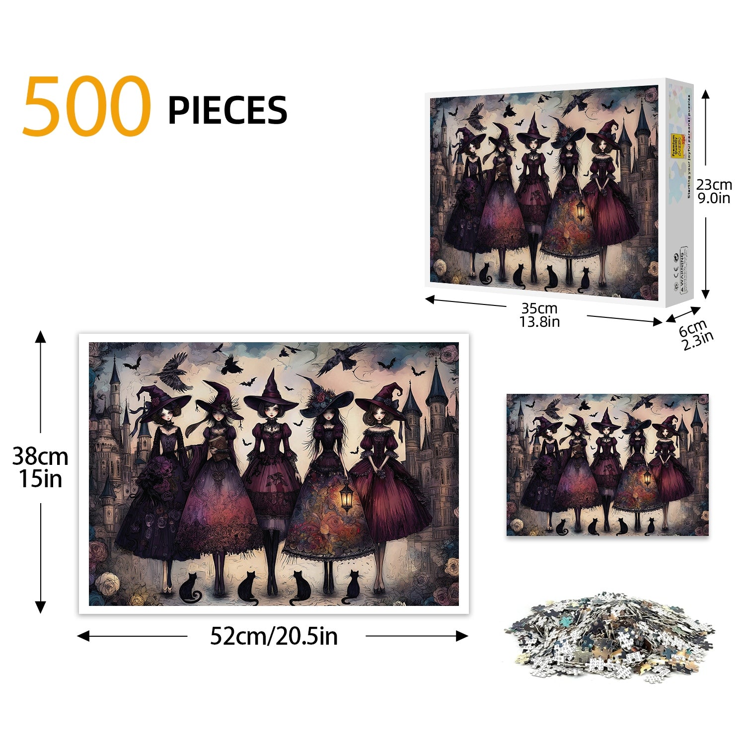 Raven Night Girls Puzzle 500 Pieces