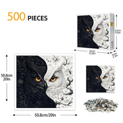Black and White Owl Puzzle 500 Pieces