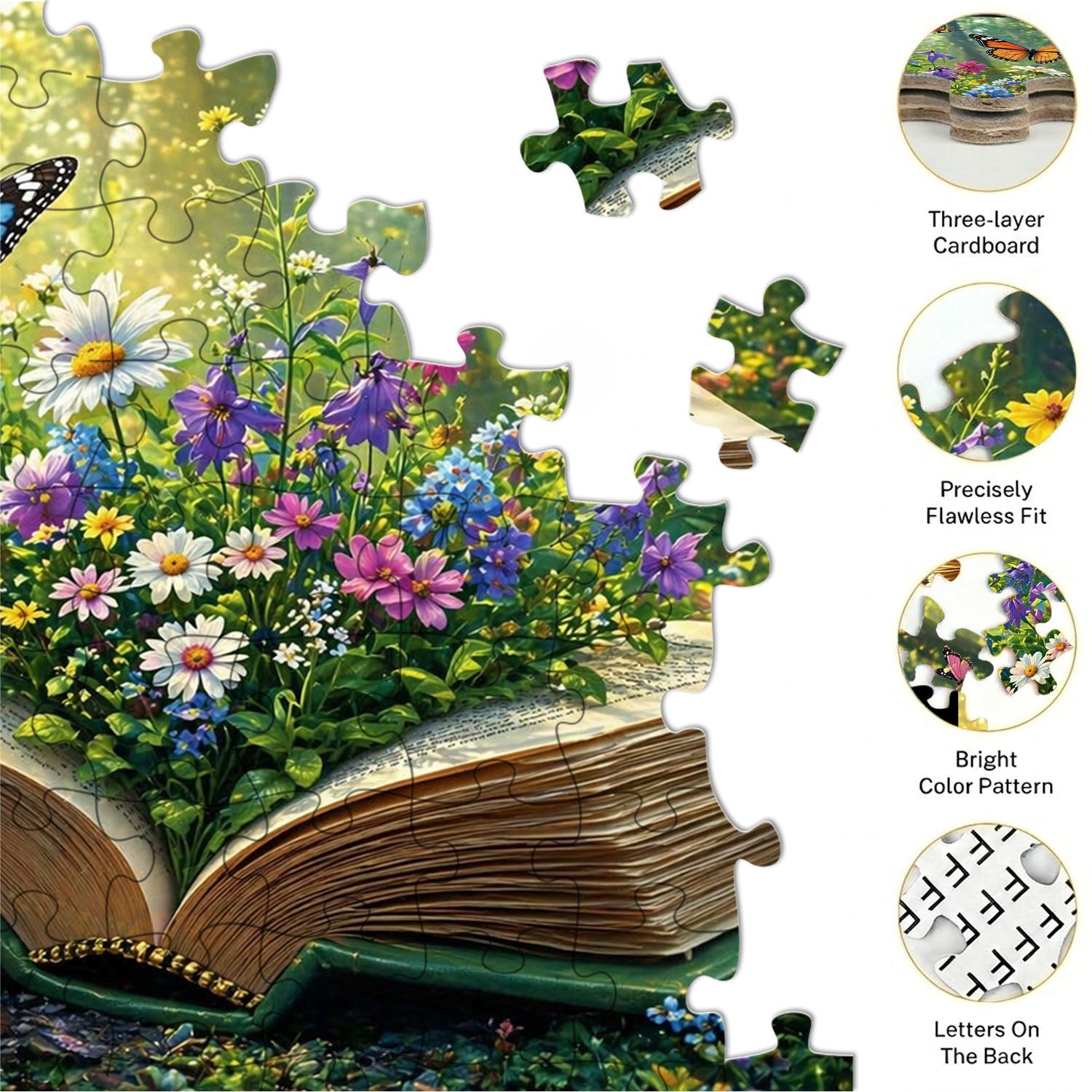Books and Flowers in the Magic Forest Puzzle 500 Pieces