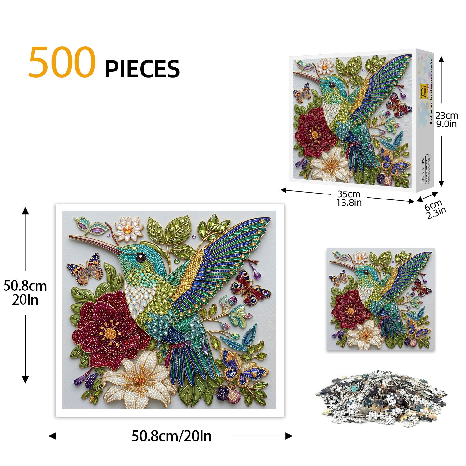 Gem Hummingbird Puzzle 500 Pieces