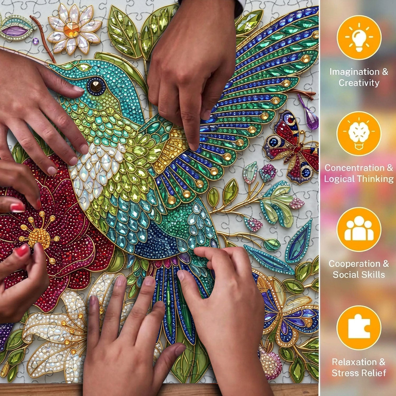 Gem Hummingbird Puzzle 500 Pieces