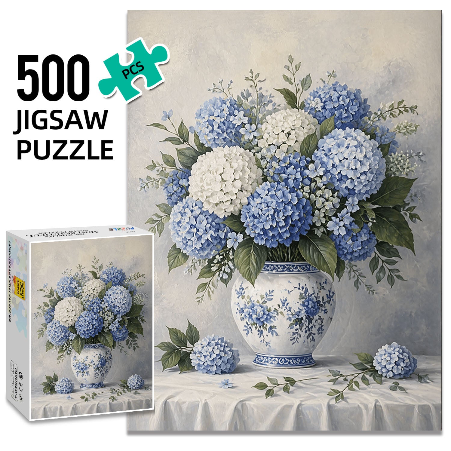 Blue And White Porcelain Vase Puzzle 500 Pieces
