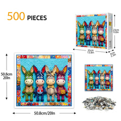 Qulited Donkeys Puzzle 500 Pieces