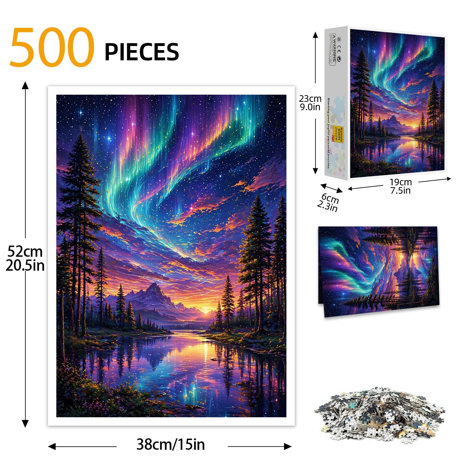 River Beneath the Aurora Puzzle 500 Pieces