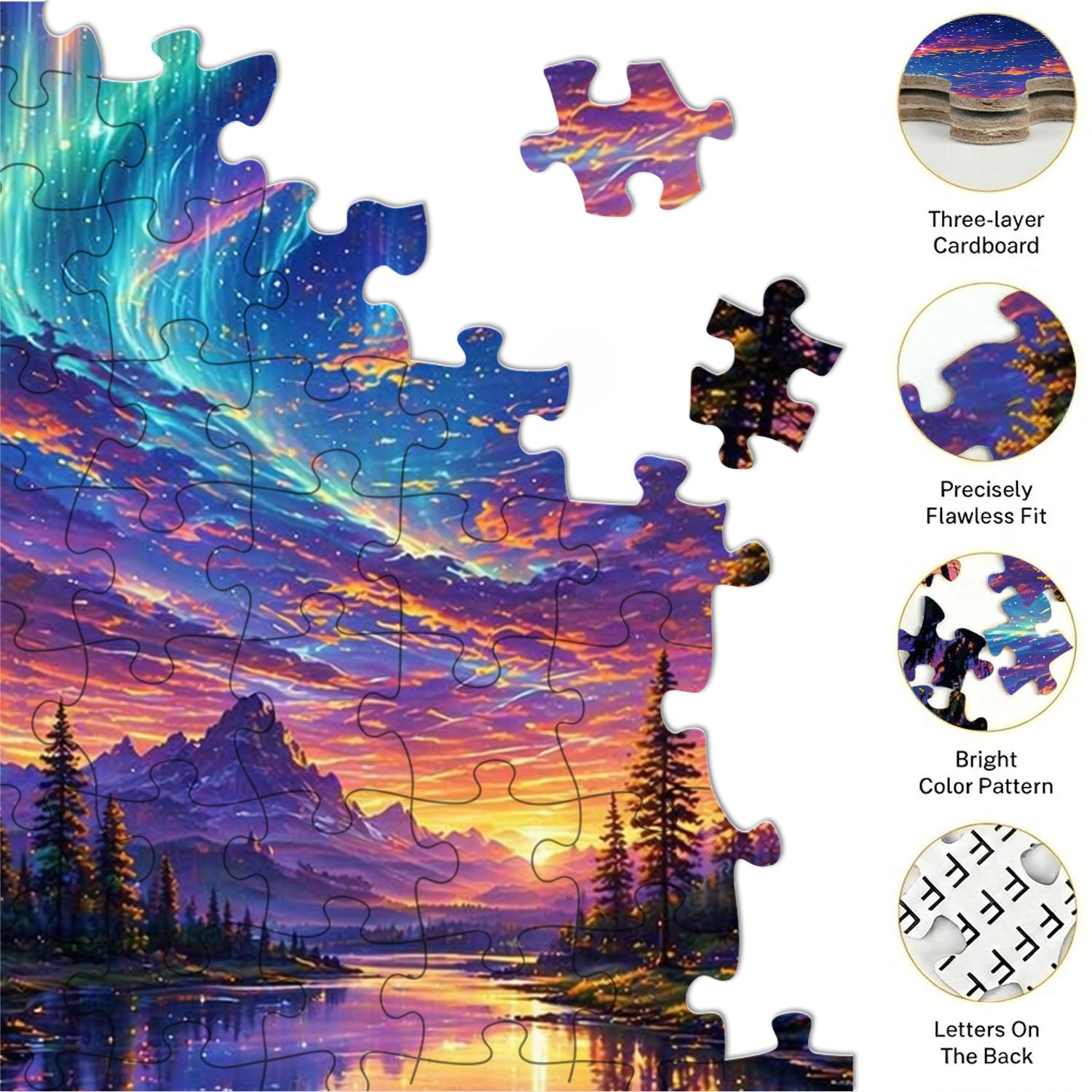 River Beneath the Aurora Puzzle 500 Pieces