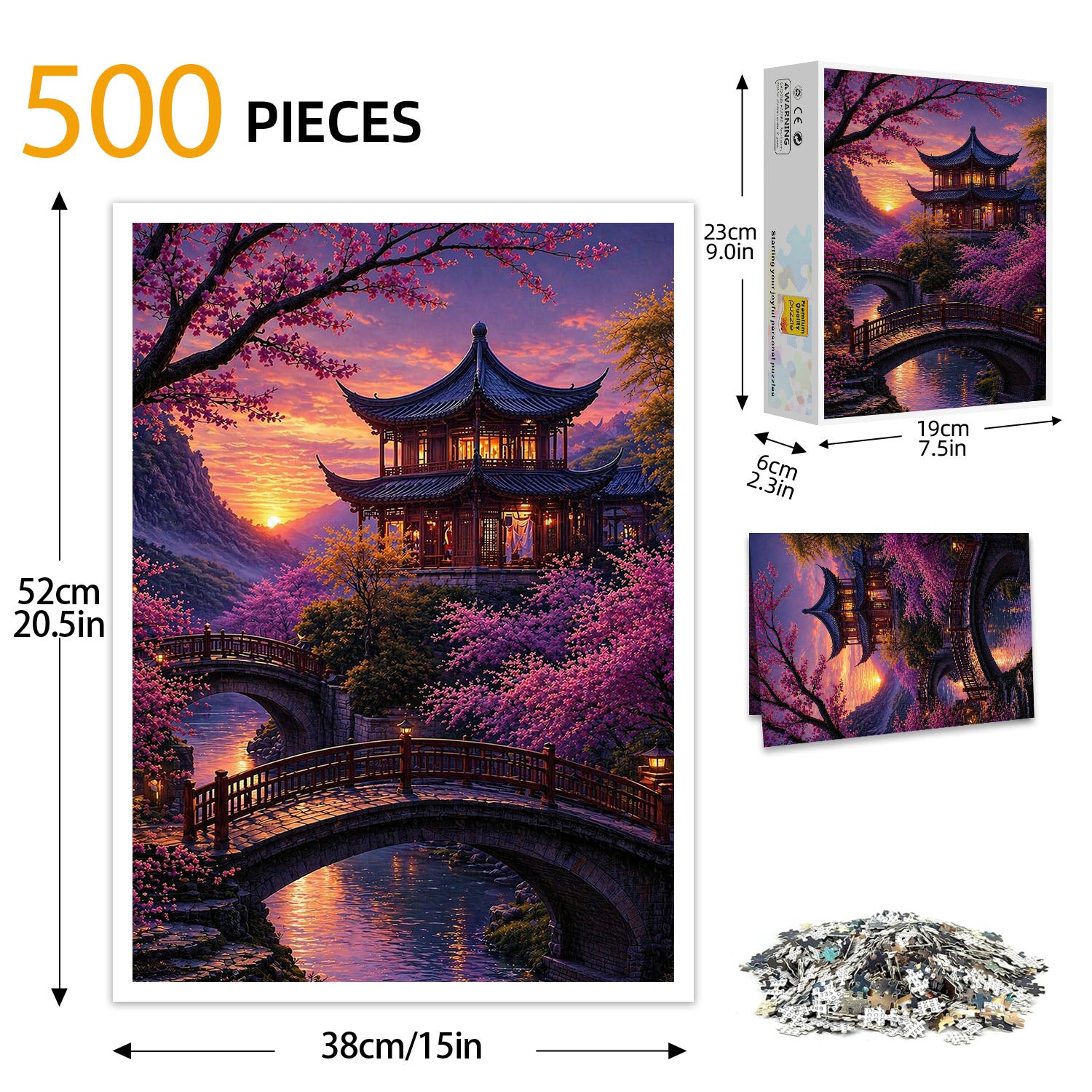 Small Bridge and Courtyard Puzzle 500 Pieces