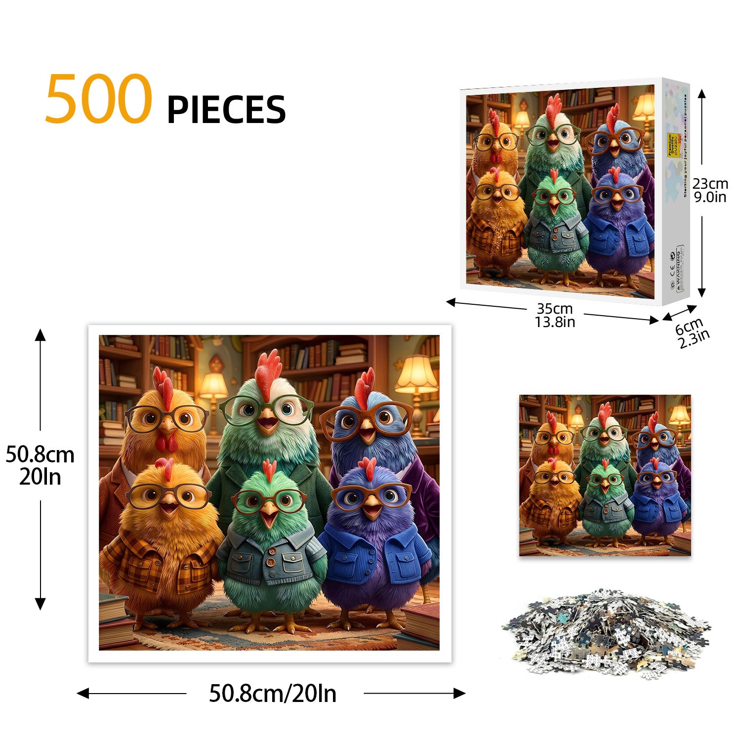 Study Chickens Puzzle 500 Pieces